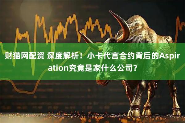 财猫网配资 深度解析！小卡代言合约背后的Aspiration究竟是家什么公司？