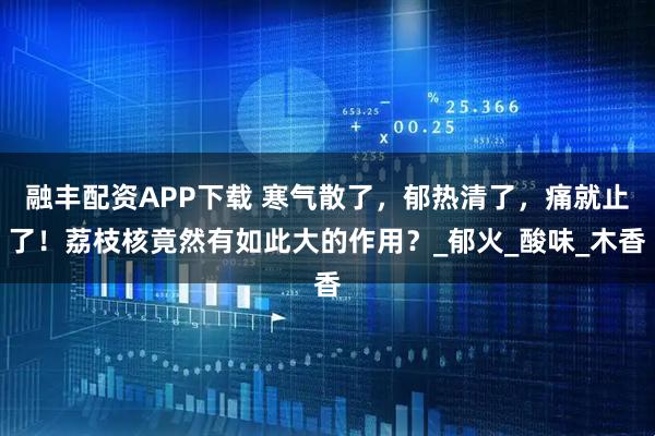 融丰配资APP下载 寒气散了,郁热清了,痛就止了!荔枝核竟然有如此大的作用?_郁火_酸味_木香